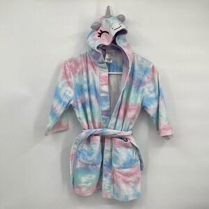 Saint Eve Swim Terry Robe Swimsuit Coverup Bath Robe Tie Dye Unicorn S 7/8